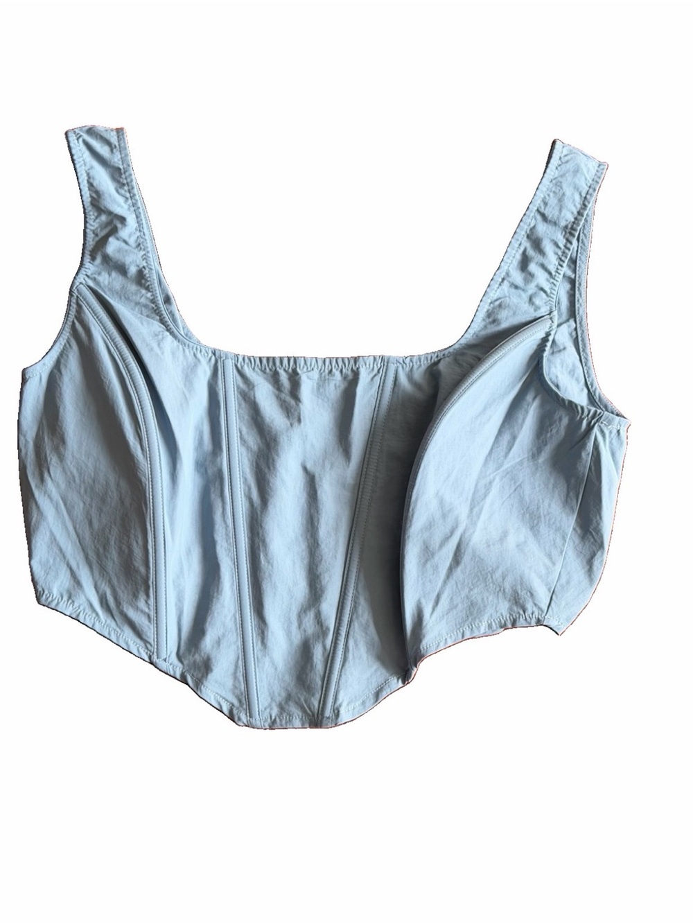 Fashion Nova Pale Blue Corset Tank Top